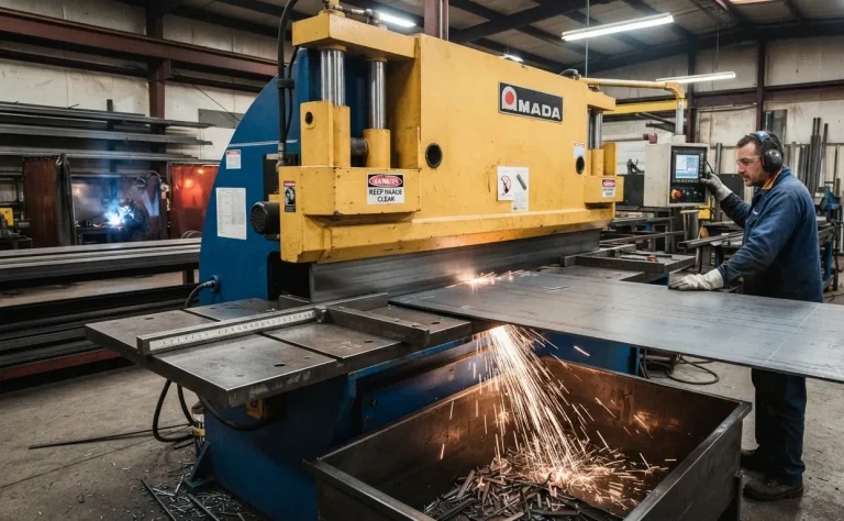Guillotining equipment for metal fabrication